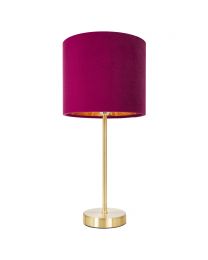 Velvet Table Lamp, Raspberry Red