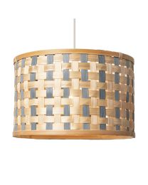 Woven Drum Easy to Fit Shade - Grey and Natural