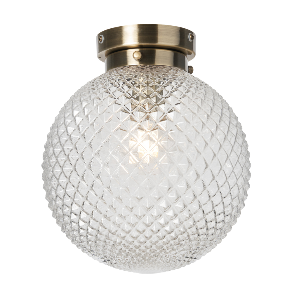 Diana Bathroom Flush Ceiling Light, Antique Brass Diana Bathroom Flush Ceiling Light, Antique Brass