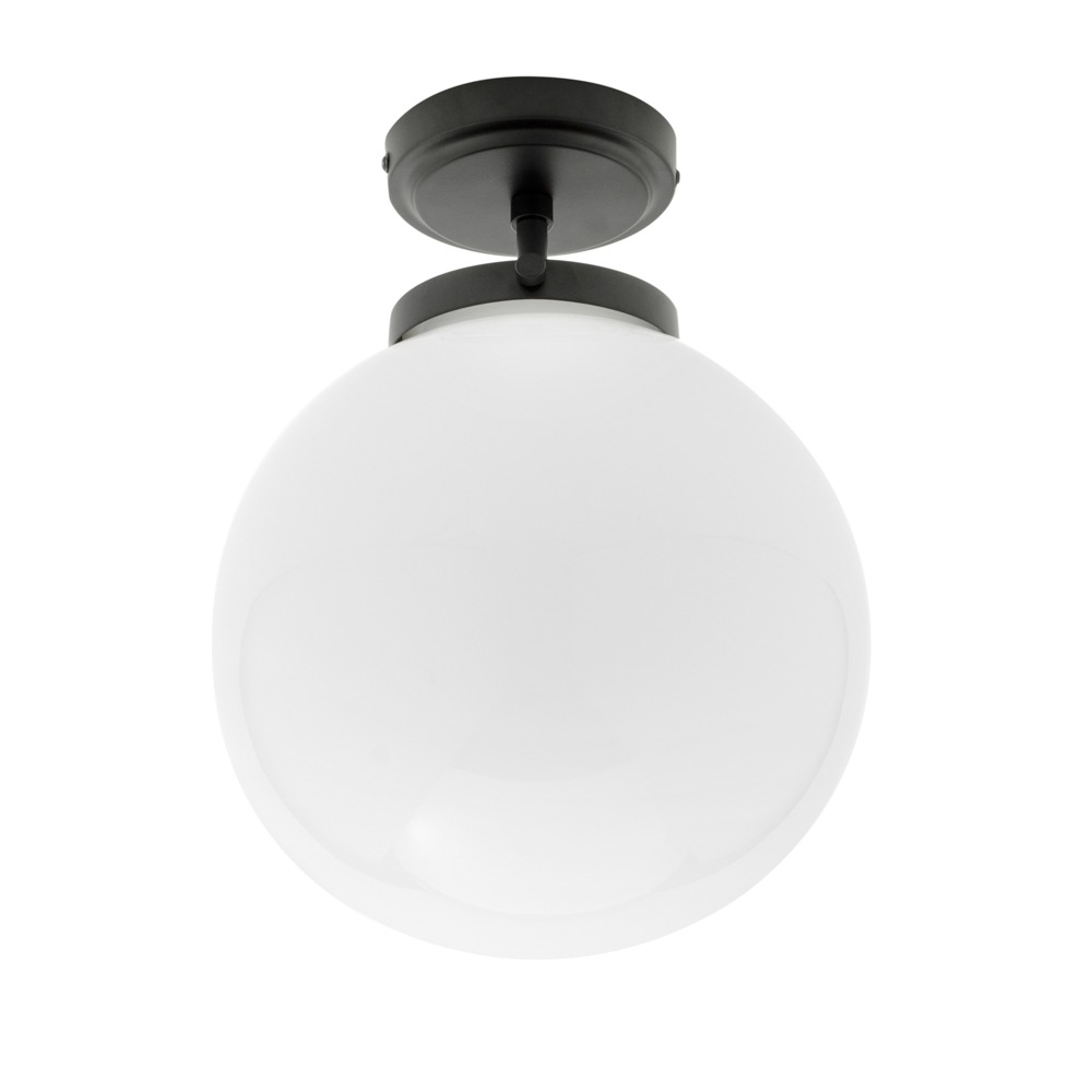 Douro Bathroom Globe Ceiling Light, Matte Black