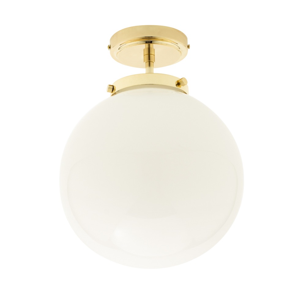 Douro Bathroom Globe Ceiling Light, Brass