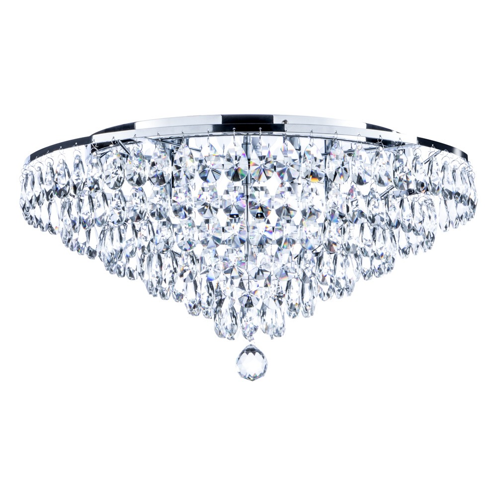 Elsa Crystal Diamond Effect Flush Ceiling Light, Chrome