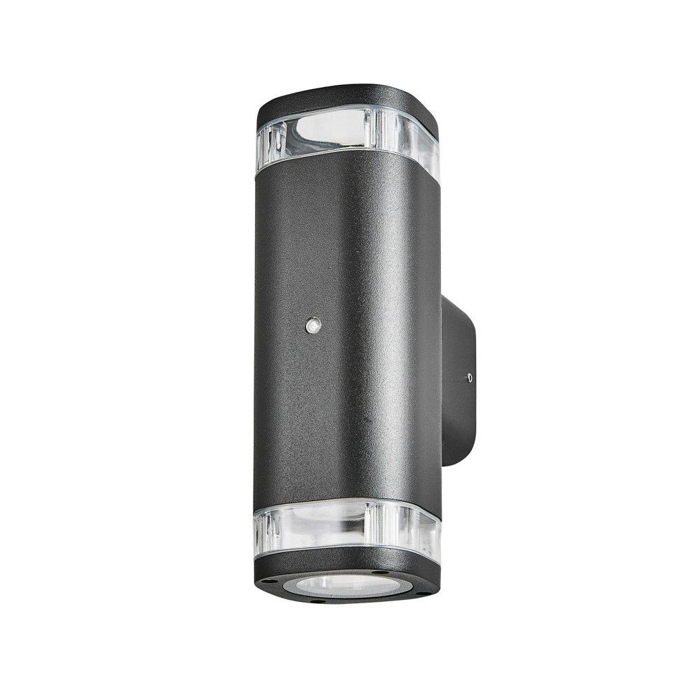 Epin Up & Down Outdoor Wall Light with Photocell Sensor, Black