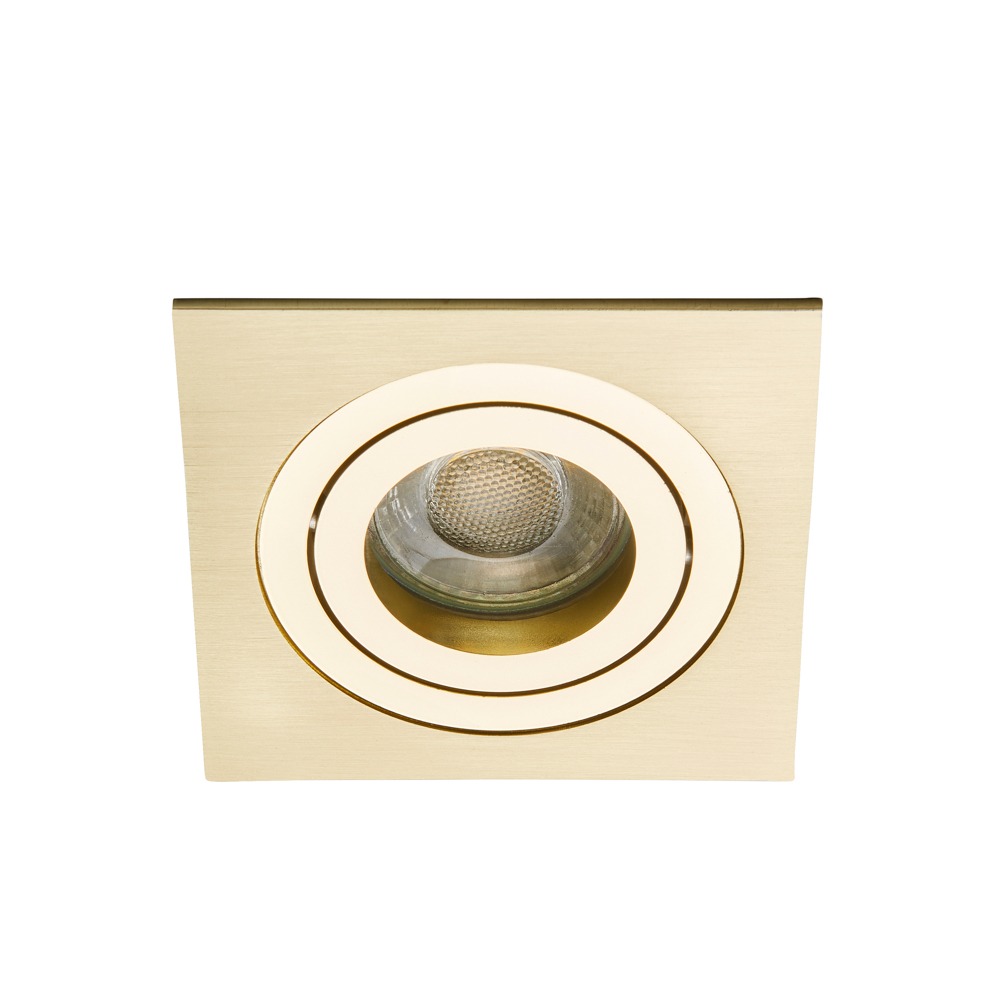 Faina Adjustable Square Recessed Downlight, Brass