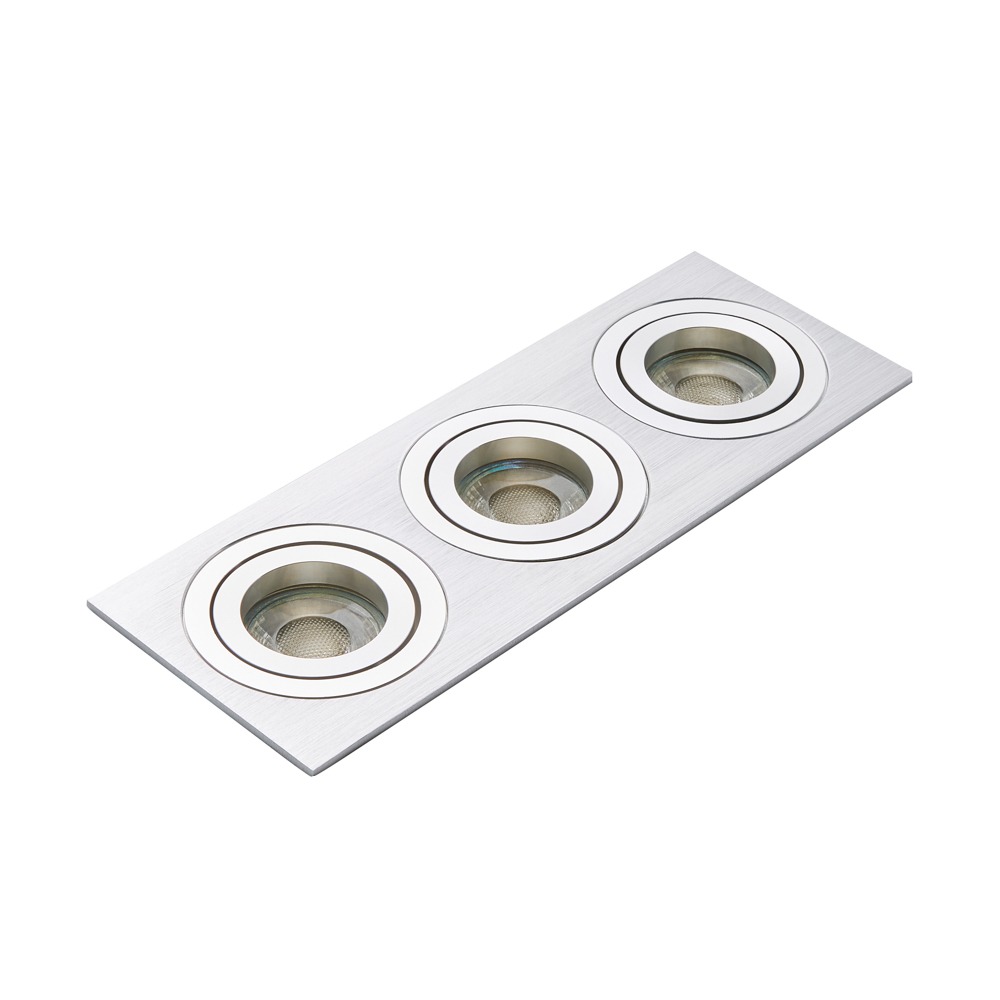 Faina Adjustable Triple Squared Recessed Downlight, Silver