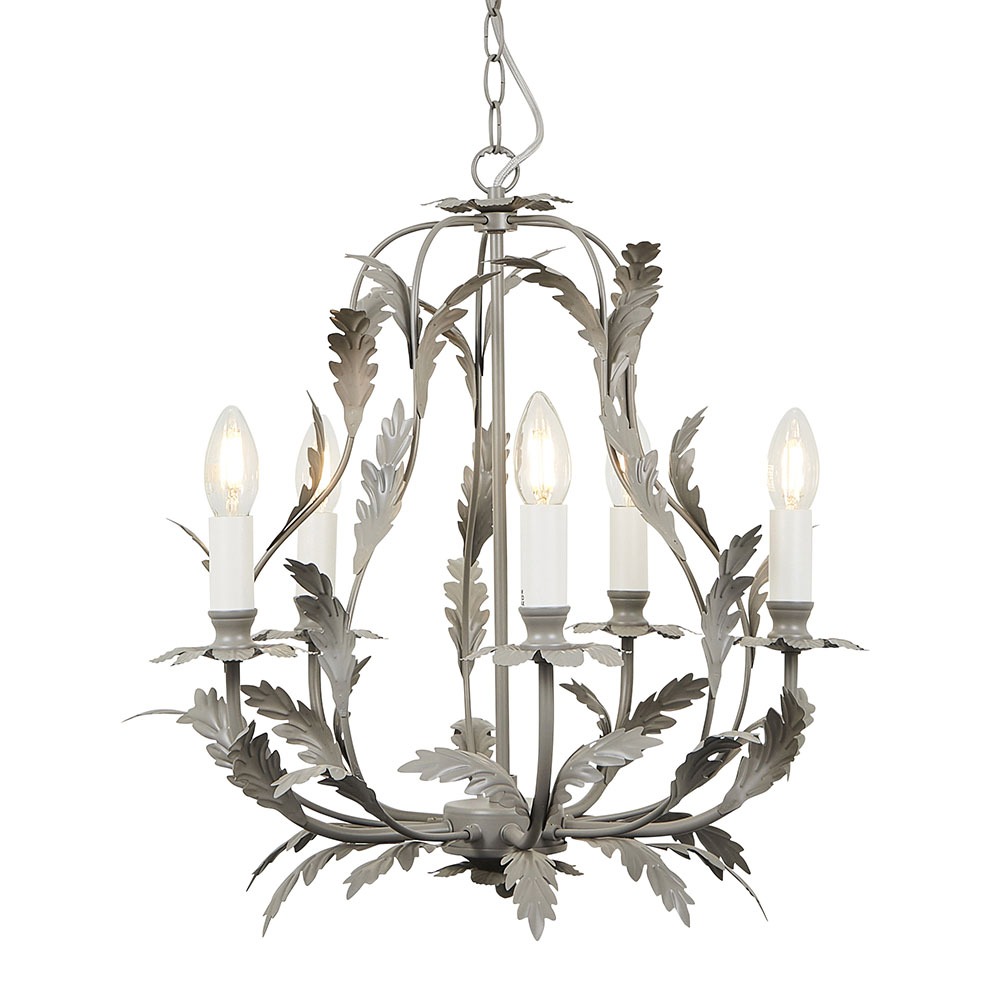 Flo 5 Light Chandelier, Grey