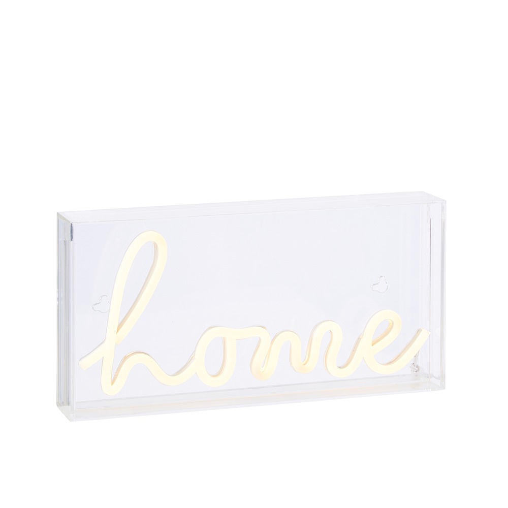 Glow LED Home Acrylic Neon Style Light Box, White