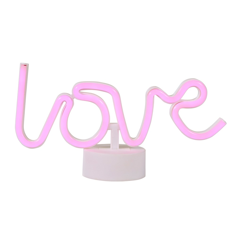 Glow Love Neon Table Lamp, Pink