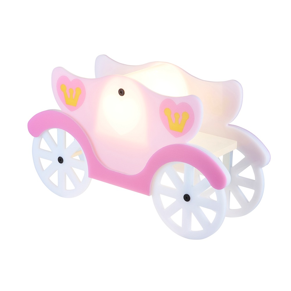 Glow Princess Carriage LED Table Lamp, Pink & White