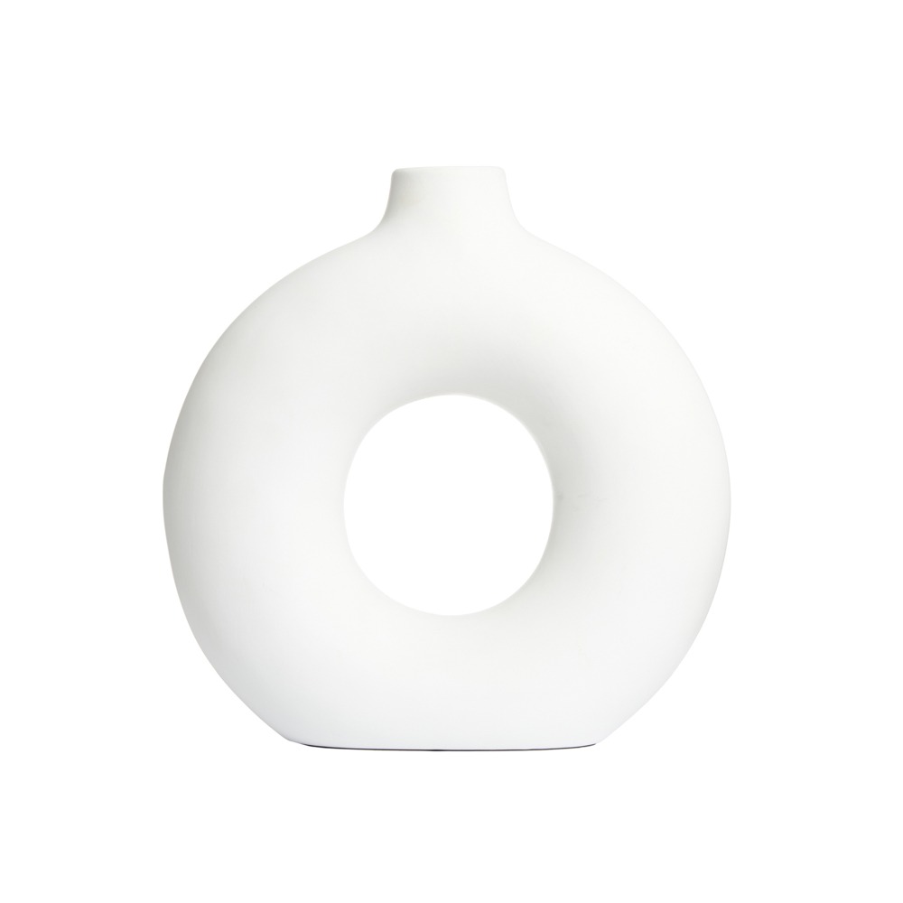Holey Ceramic Vase, White