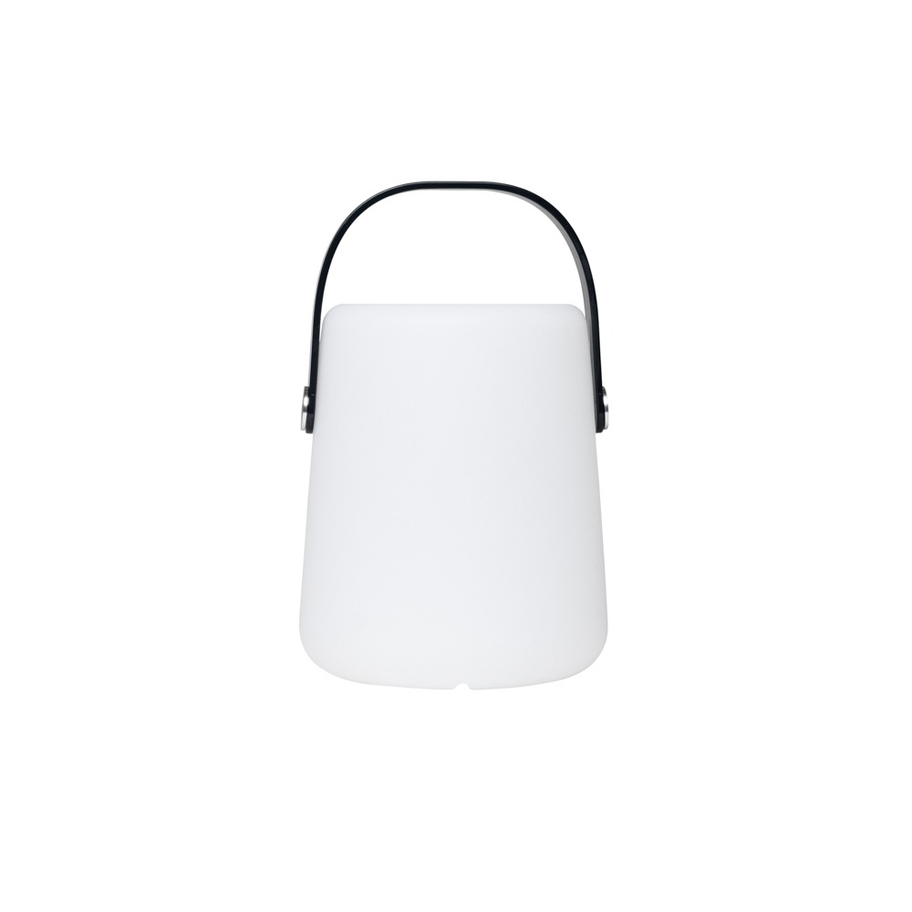 Indus LED Rechargeable Opal Lantern Style Outdoor Table Lamp, White