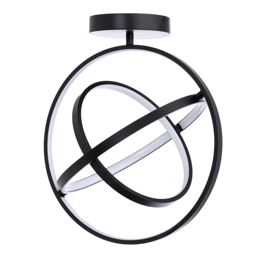 Ingel Rings Orbital LED Flush Ceiling Light, Satin Black