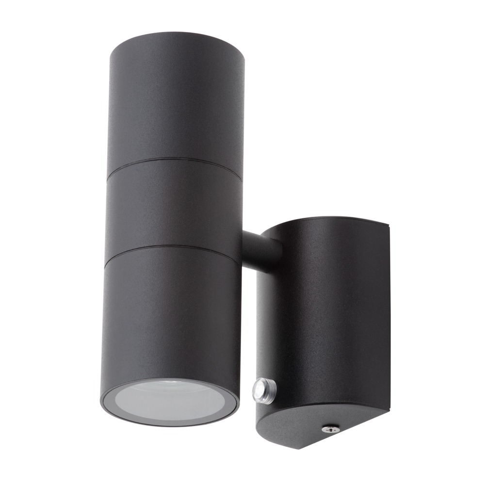 Jared Outdoor Up and Down Wall Light with Photocell, Black