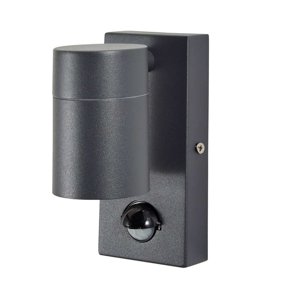 Jared Outdoor Up or Down Wall Light with PIR Sensor, Anthracite