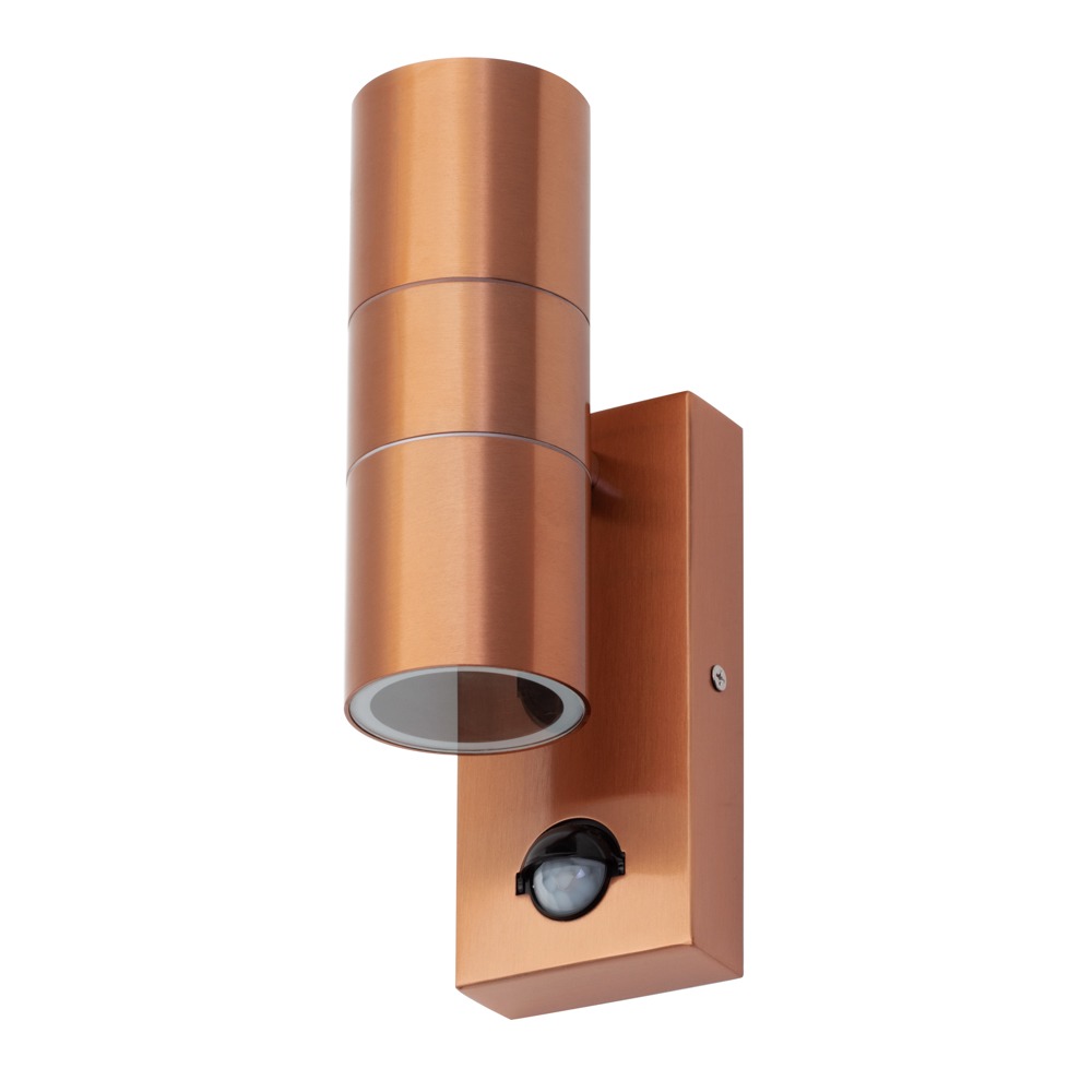 Jared Outdoor Wall Light with PIR Sensor, Copper
