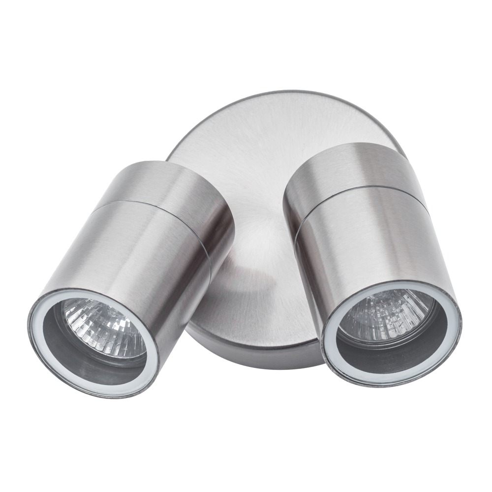 Jared Twin Outdoor Wall Light, Stainless Steel