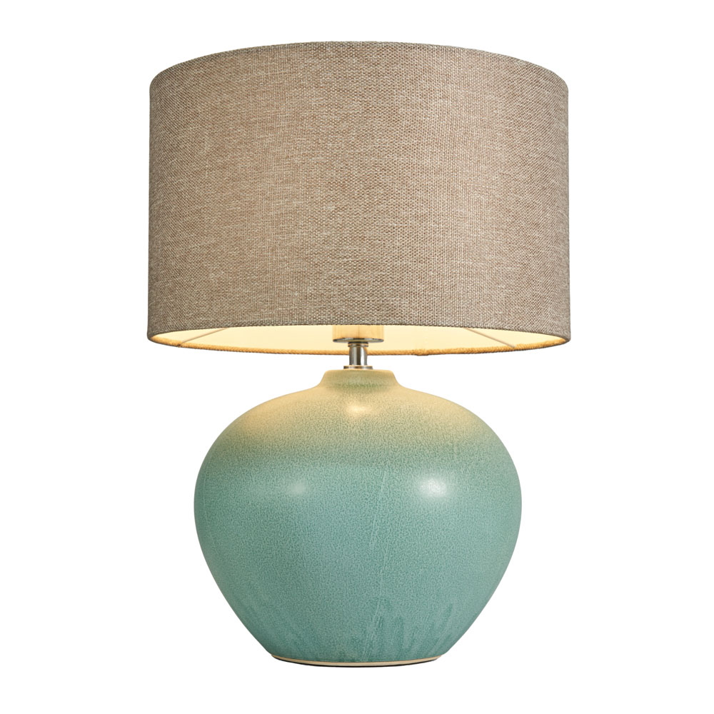 Joules Reactive Glaze Ceramic Table Lamp, Green