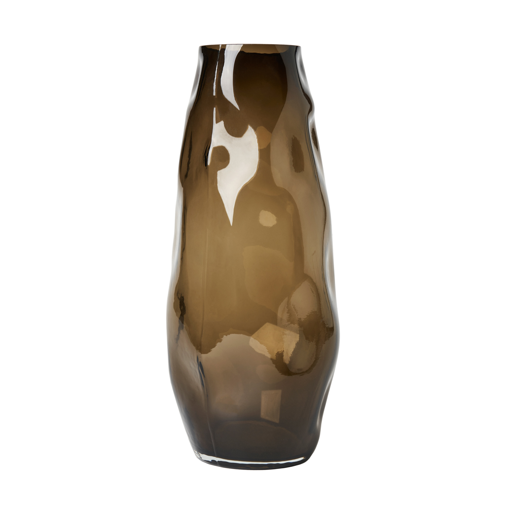 Large Ombre Smoked Glass Vase, Smoke