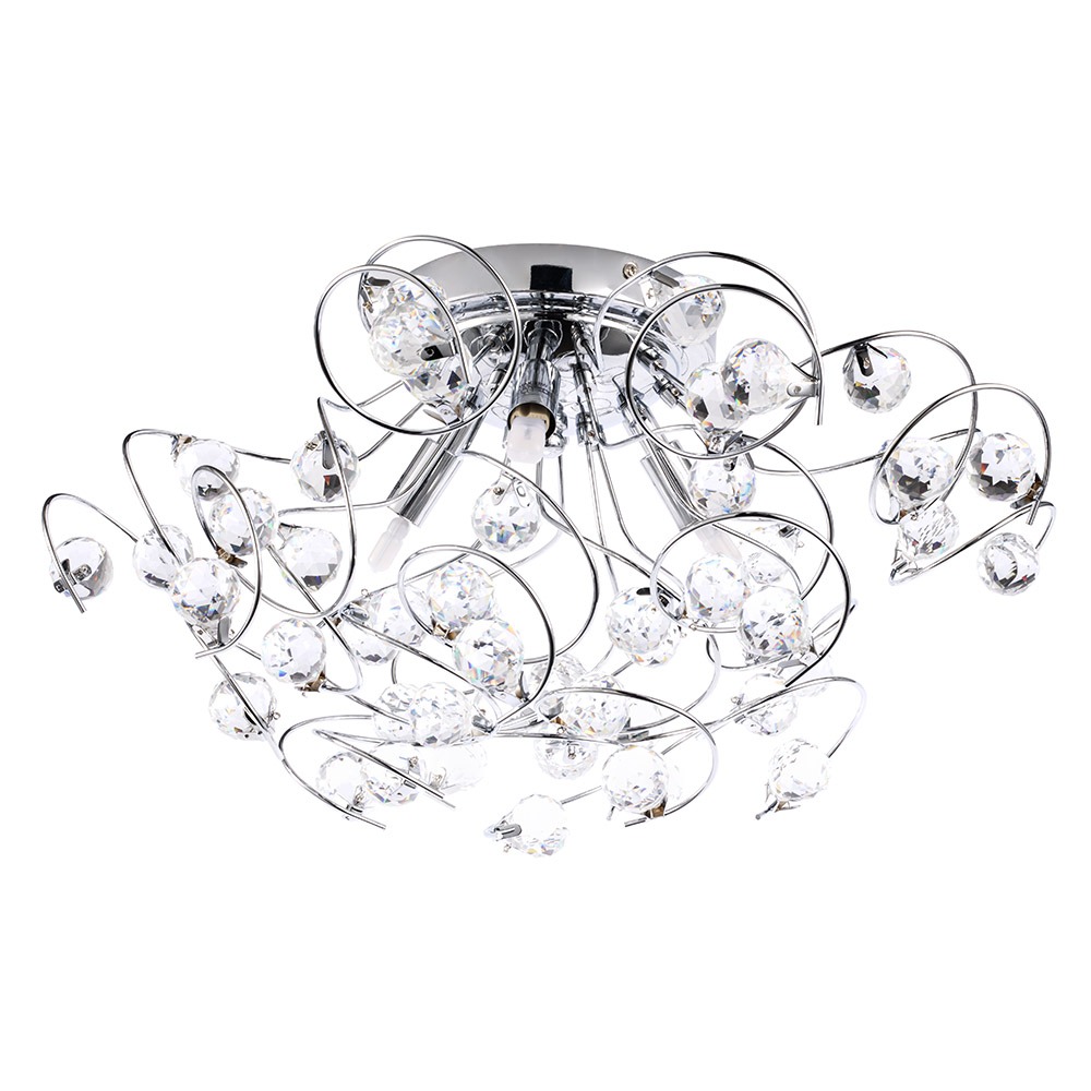 Lila Flush Ceiling Light, Chrome