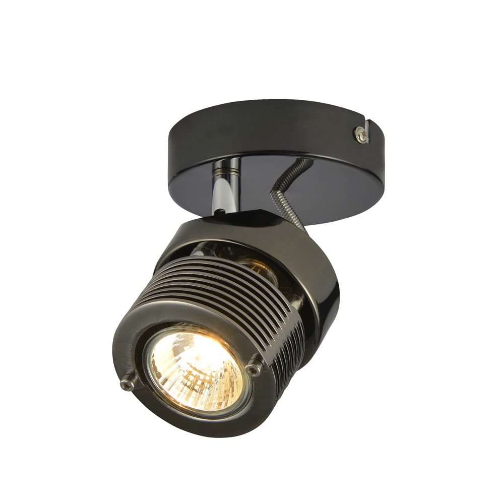 Lucas Single Wall or Ceiling Spotlight, Black Chrome Lucas Single Wall or Ceiling Spotlight, Black Chrome