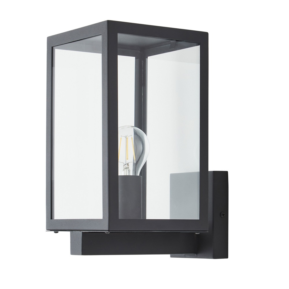 Mateo Glass Panel Outdoor Wall Light, Anthracite