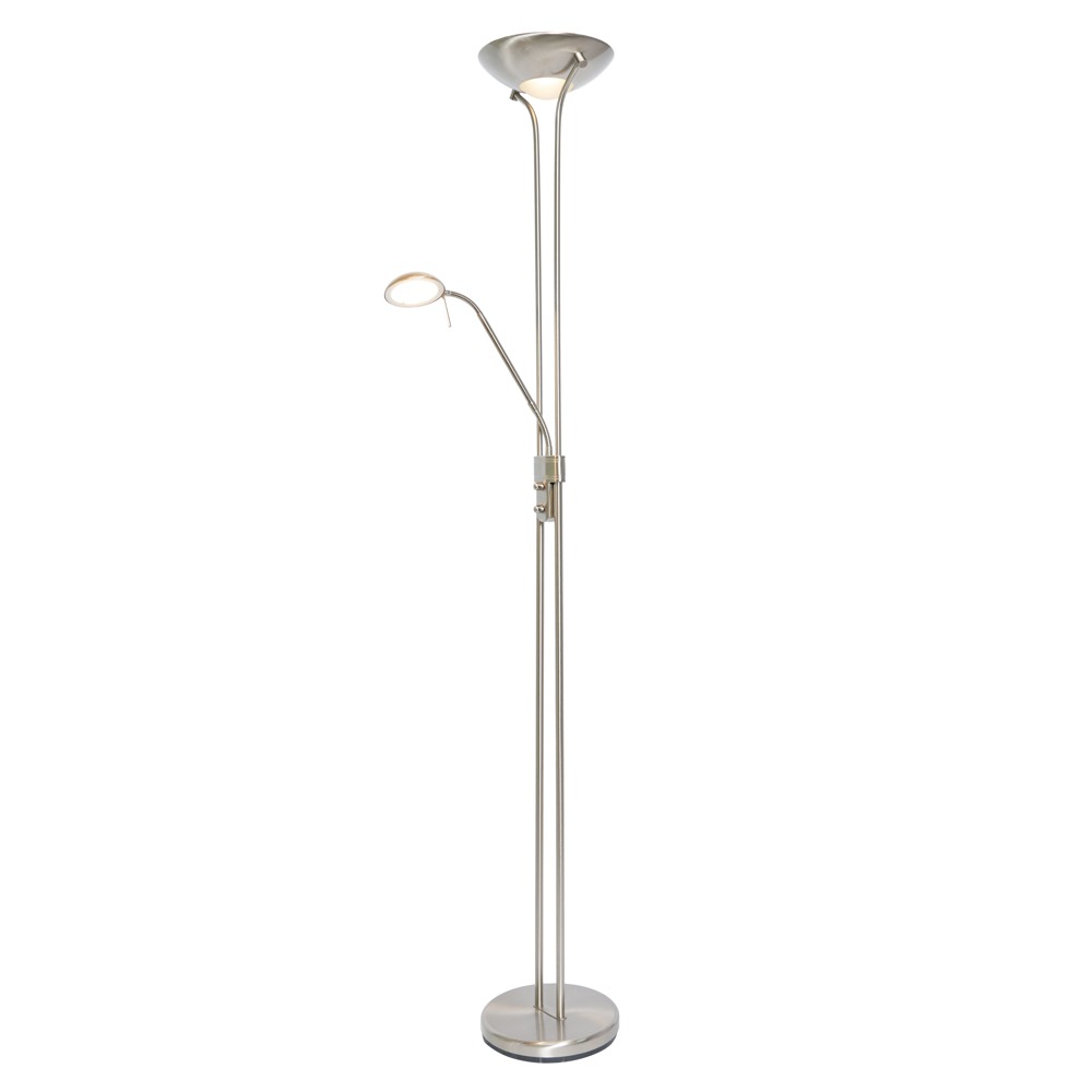 Mother and Child LED Floor Lamp, Satin Nickel