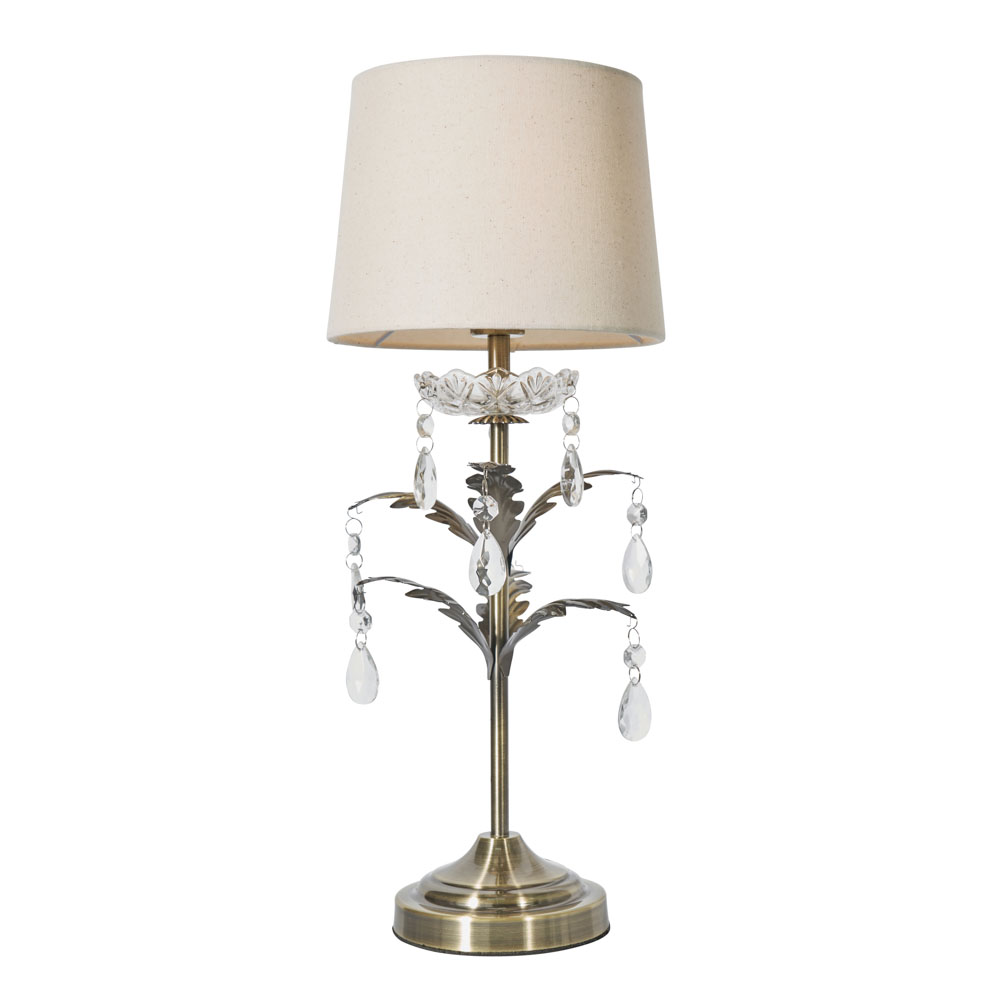 Paisley Table Lamp, Antique Brass