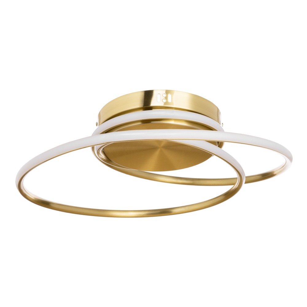 Pei Rings LED Flush Ceiling Light, Satin Brass