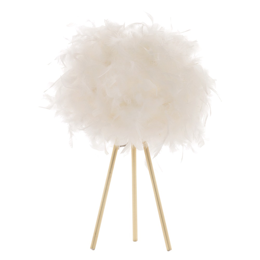 Plume Feather Tripod Table Lamp, Brass