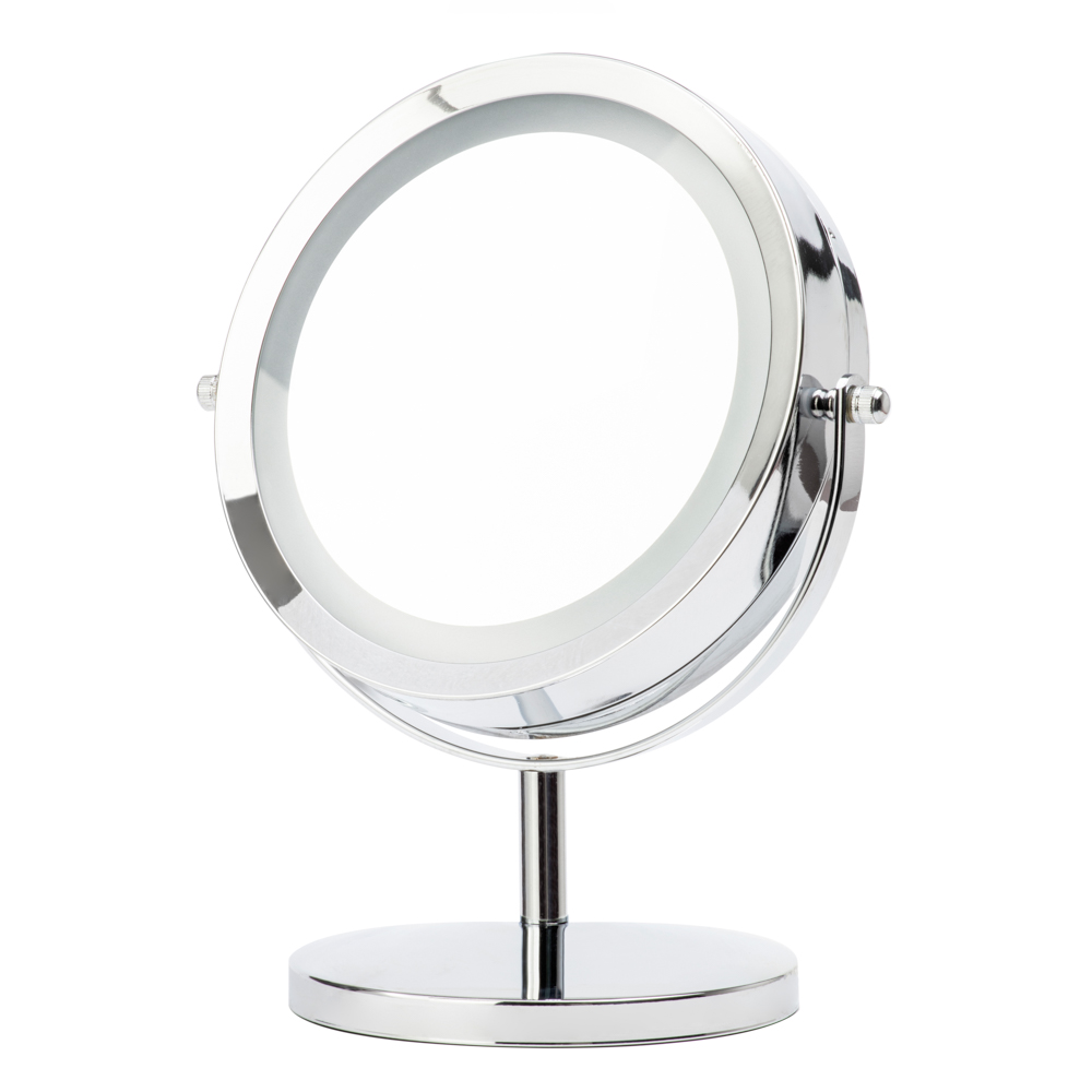 Portable Magnifying Mirror Table Lamp, Chrome