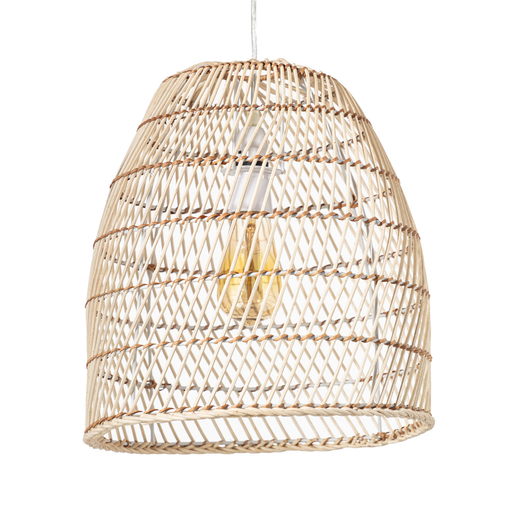 Rattan Tall Dome Easyfit Shade, Bleached Natural