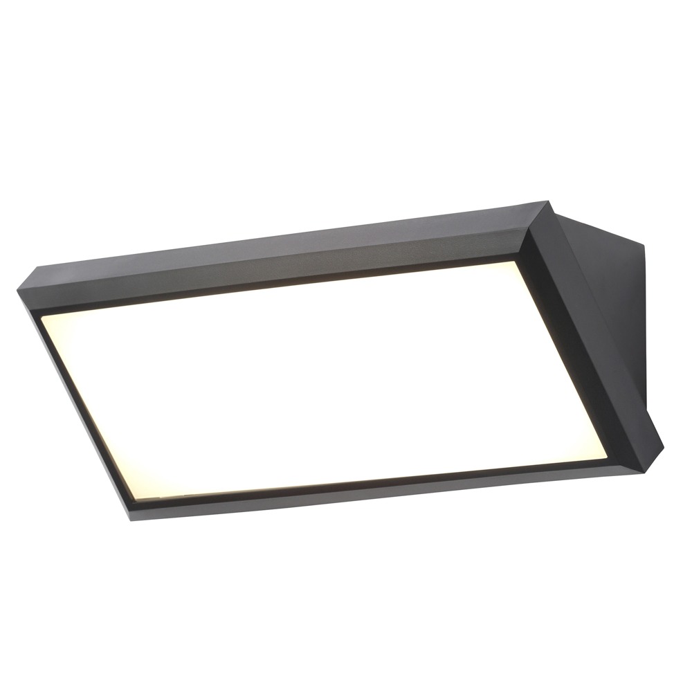 Sanday Outdoor LED Wedge Design Wall Light, Black