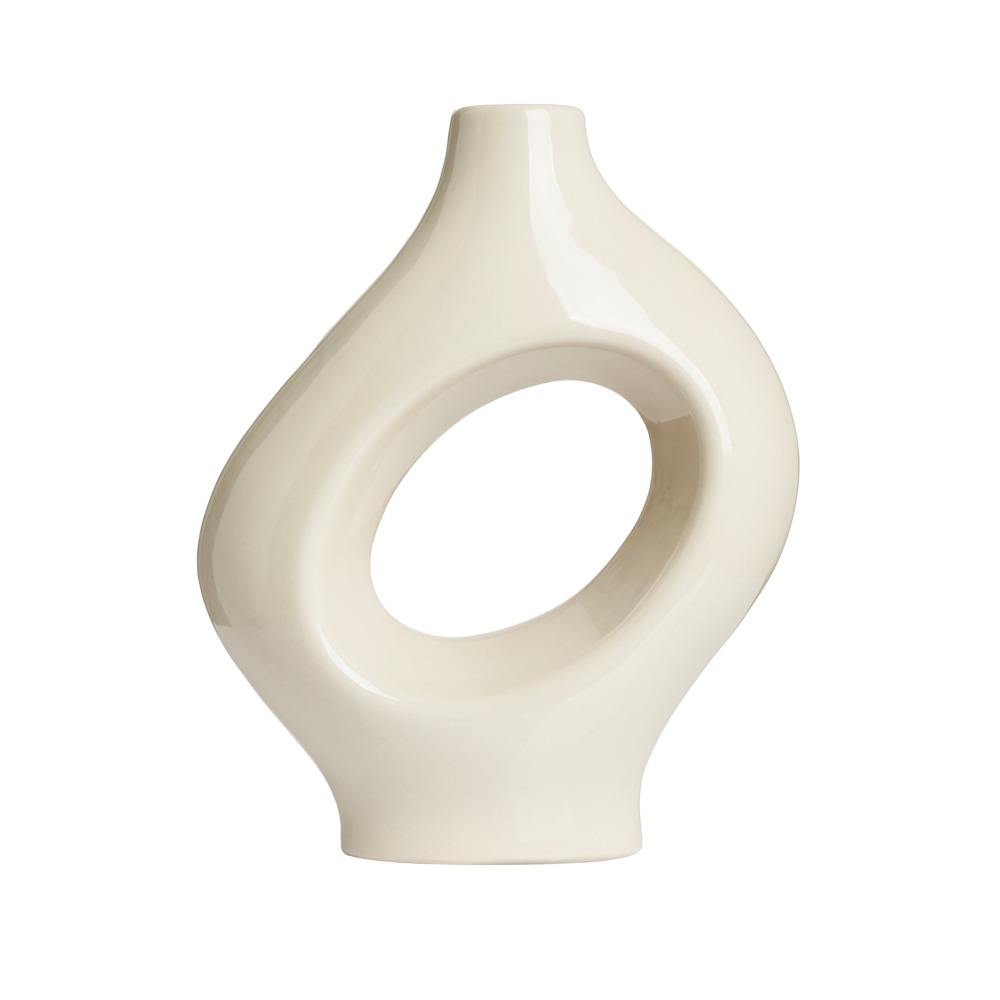 Sculptural Ceramic Vase, Cream
