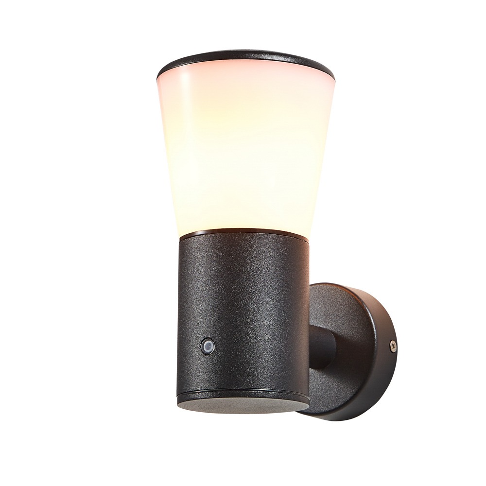 Shem Outdoor Wall Light with Photocell Sensor, Black
