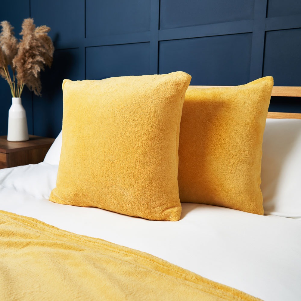 Small Microfleece Cushion, Ochre