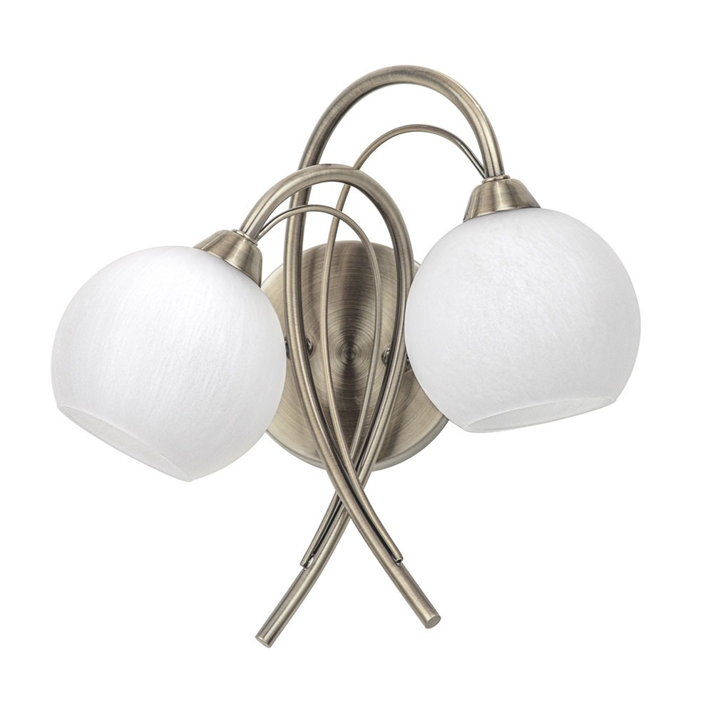 Soni Wall Light, Antique Brass and Alabaster