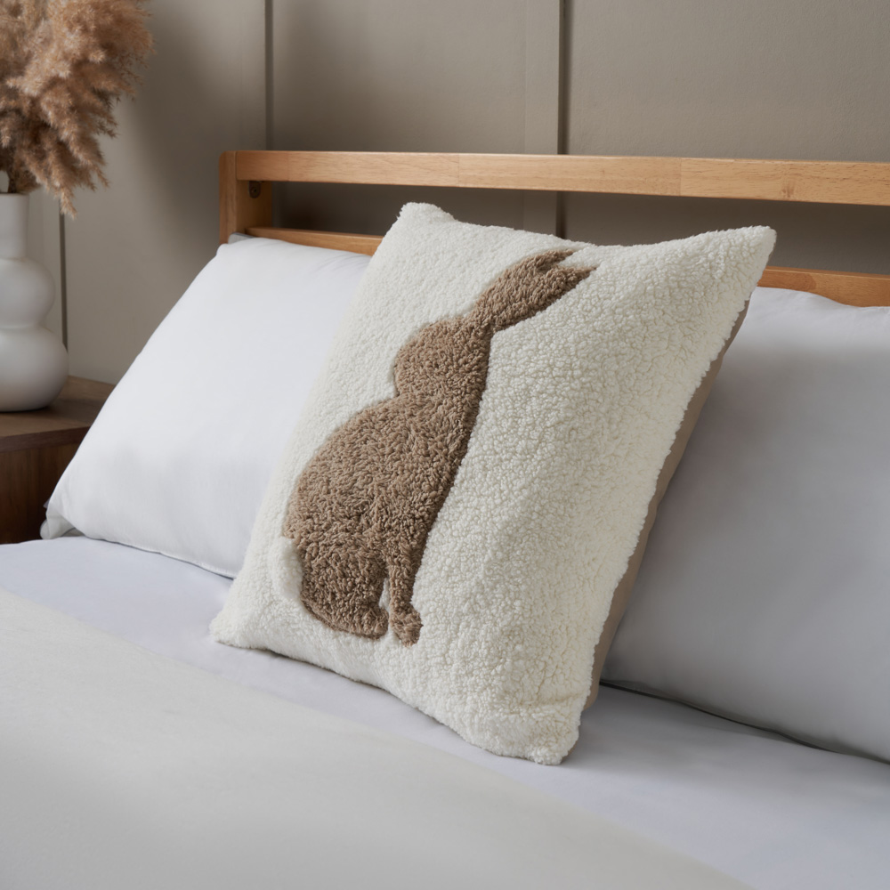 Tufted Bunny Cushion, Natural