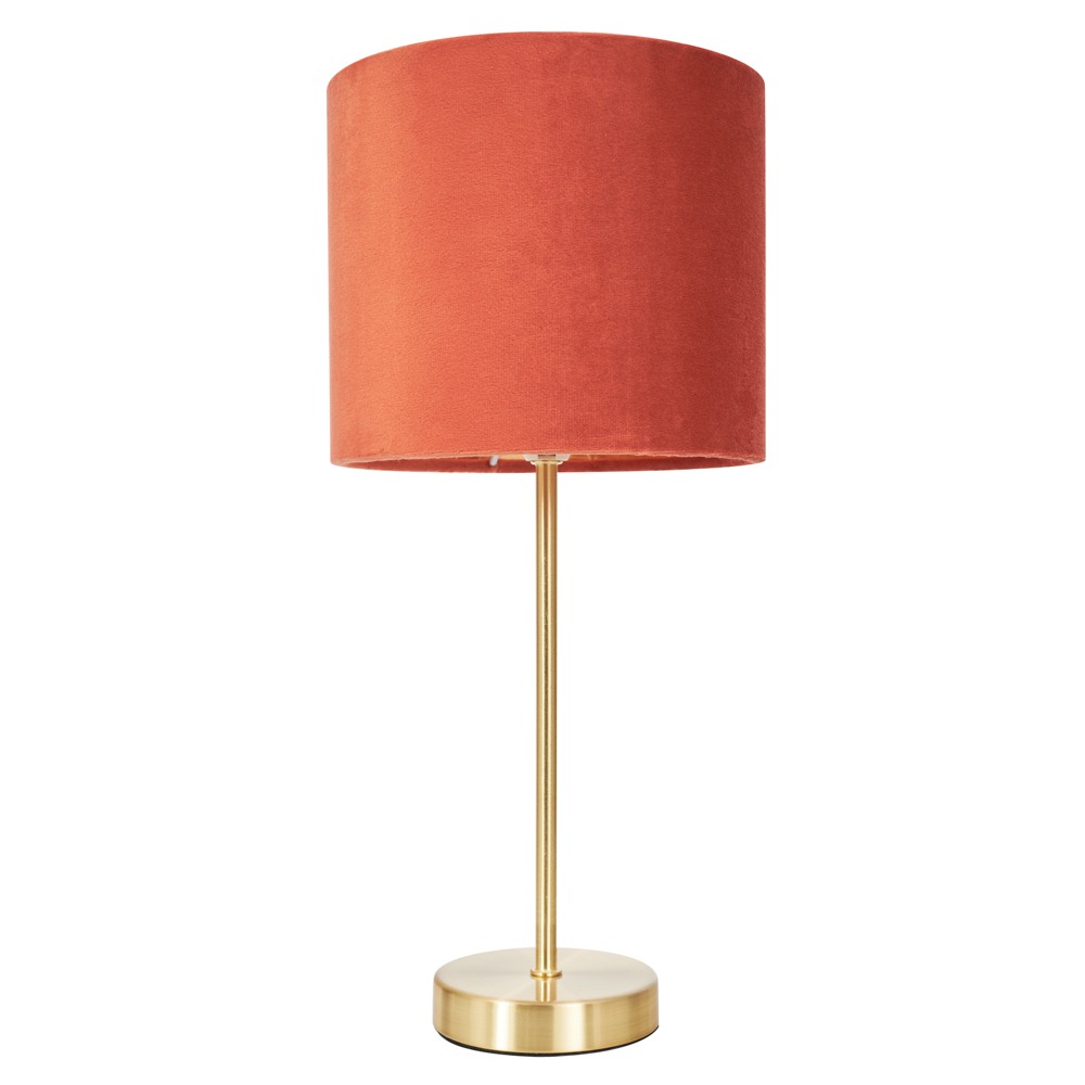 Velvet Table Lamp, Burnt Orange