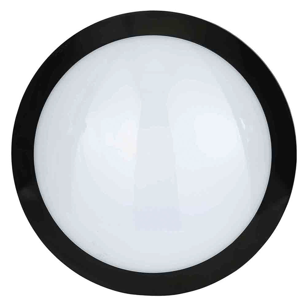 Stanley Verese IP66 Outdoor LED Flush Ceiling or Wall Light with Sensor, Black