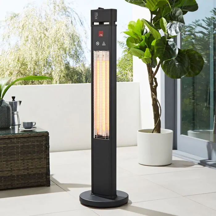 1600 Watt Pedestal Outdoor Floor Radiant Heater Black