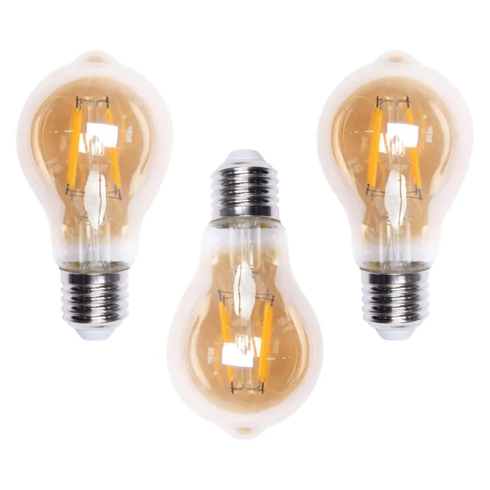 3 x 4 Watt E27 Vintage Filament Light Bulb Gold Tint BHS