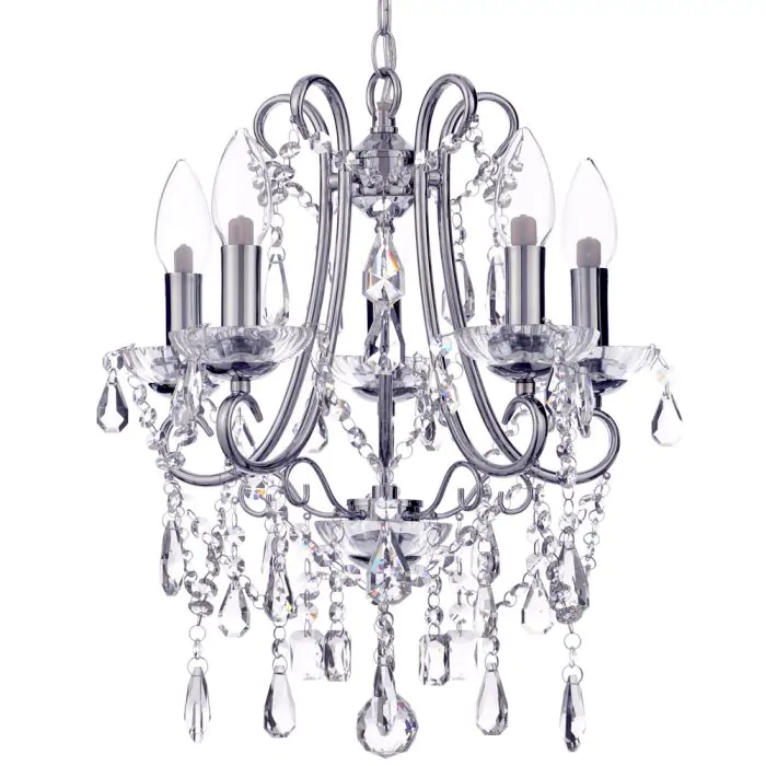Chrome 5 light chandelier discount