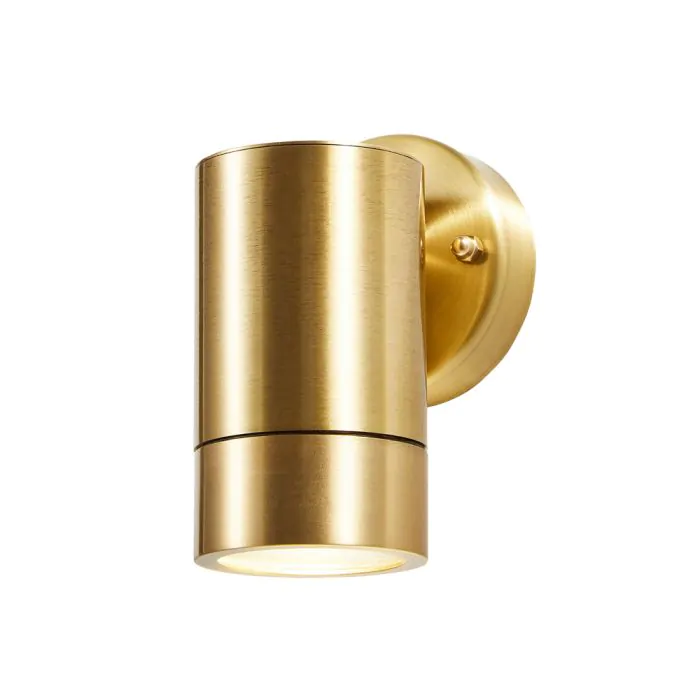 Bruce Solid Brass Outdoor Up or Down Wall Light, Brass