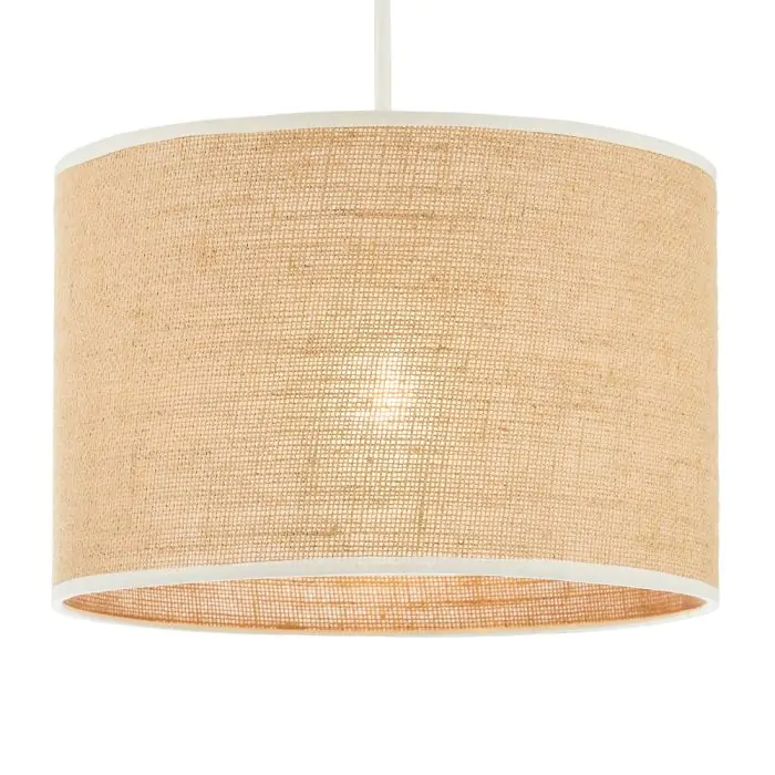Brentwood burlap drum shop lamp shade