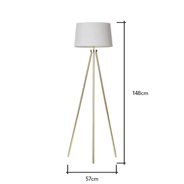Brass floor top lamp white shade