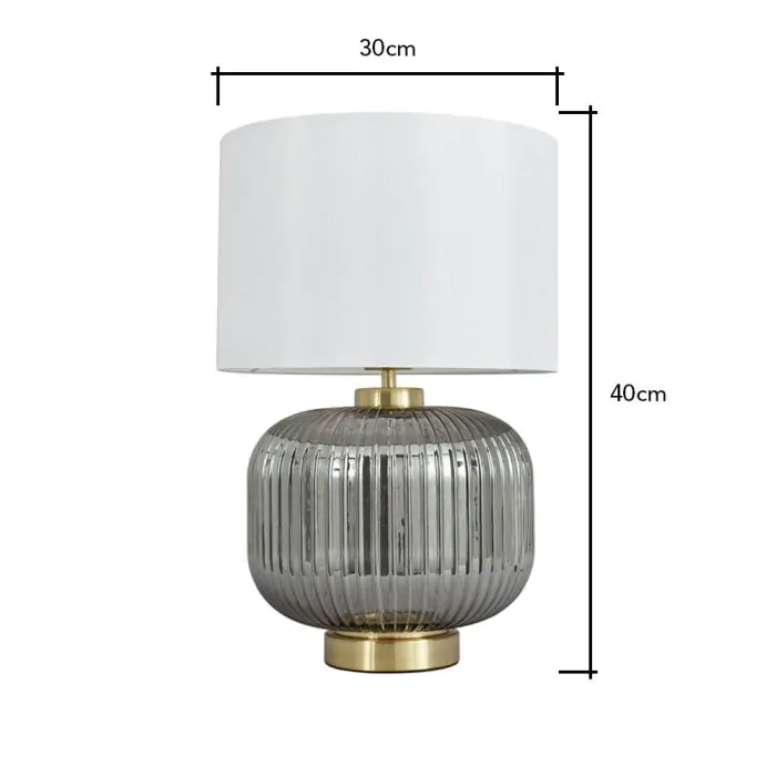Smoked glass table lamp best sale base