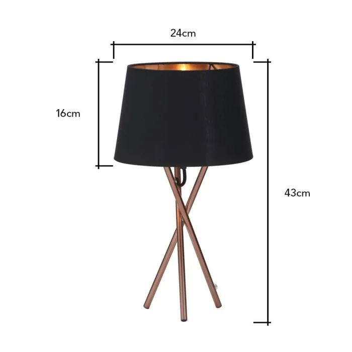 Brushed copper table lamp discount