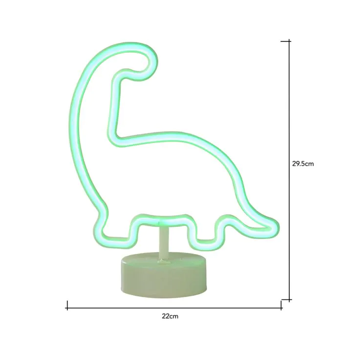 Glow Dinosaur Neon Table Lamp Green BHS