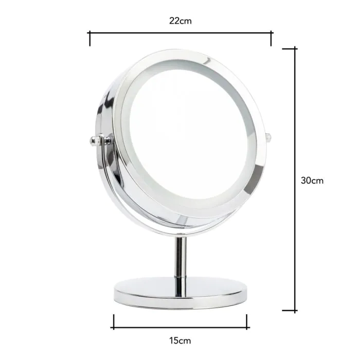 Portable Magnifying Mirror Table Lamp Chrome