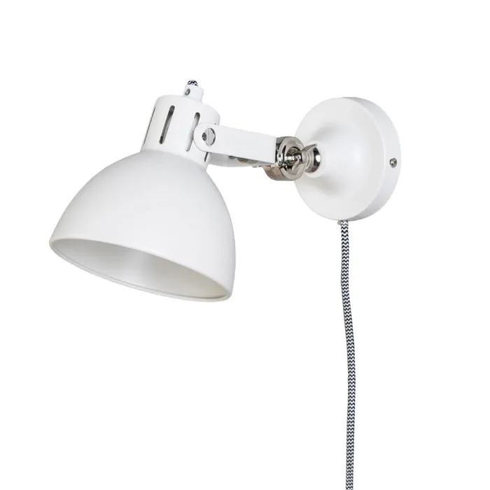 White plug shop in wall light